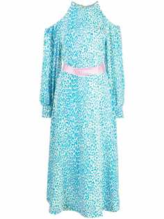Stella McCartney платье с поясом и леопардовым принтом