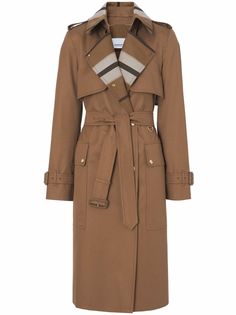 Burberry тренч с отделкой в полоску
