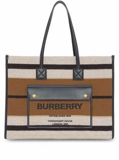 Burberry полосатая сумка-тоут Freya среднего размера