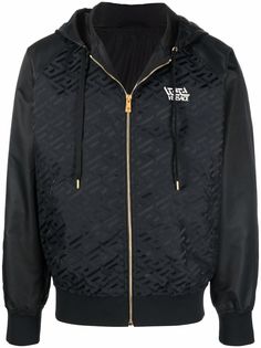 Versace куртка с капюшоном и узором Greca