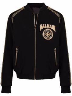 Balmain бомбер с нашивкой-логотипом