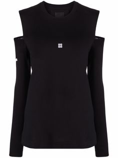 Givenchy футболка с открытыми плечами и логотипом