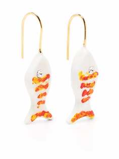 Marni серьги-подвески в виде рыб