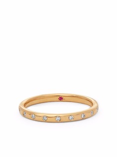 Annoushka обручальное кольцо из желтого золота с бриллиантами и рубином
