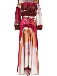 Silvia Tcherassi платье макси Chatillon с открытыми плечами