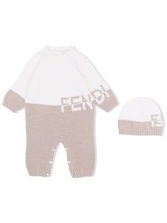 Fendi Kids двухцветное боди с логотипом