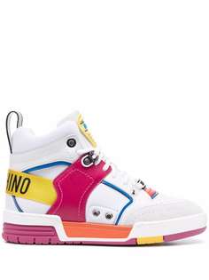 Moschino высокие кроссовки в стиле колор-блок