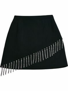 Christopher Kane мини-юбка с бахромой из кристаллов