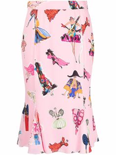 Moschino юбка с завышенной талией и графичным принтом