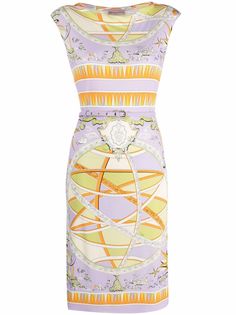 Emilio Pucci платье с поясом и принтом Astrolabio