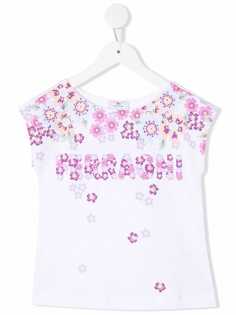 Chiara Ferragni Kids футболка с цветочным принтом