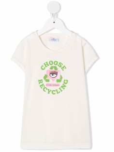 Chiara Ferragni Kids футболка с принтом Choose Recycling