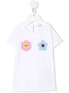 Chiara Ferragni Kids футболка с цветочным принтом