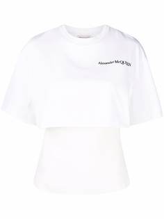 Alexander McQueen футболка с вышитым логотипом