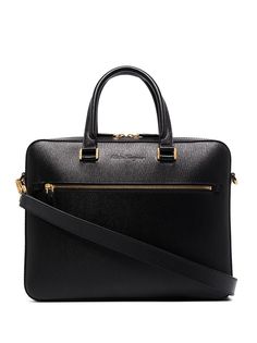 Salvatore Ferragamo фактурный портфель на молнии