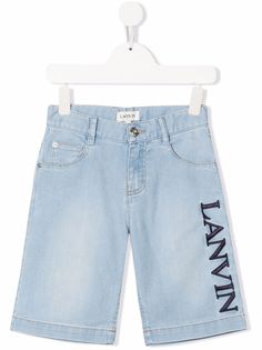 LANVIN Enfant джинсовые шорты с логотипом