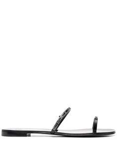 Giuseppe Zanotti шлепанцы с эффектом металлик