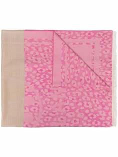 Moschino шарф с леопардовым принтом и бахромой