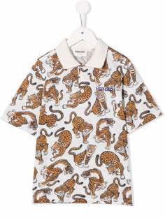 Kenzo Kids рубашка поло с принтом Tiger