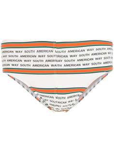 Amir Slama плавки в полоску с надписью