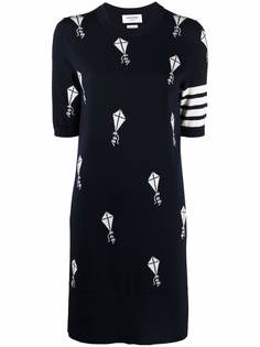 Thom Browne трикотажное платье с полосками 4-Bar