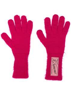 Raf Simons трикотажные перчатки с нашивкой-логотипом