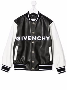 Givenchy Kids бомбер из искусственной кожи с нашивкой-логотипом