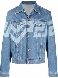 Versace джинсовая куртка с принтом Greca
