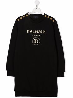 Balmain Kids платье-джемпер с логотипом