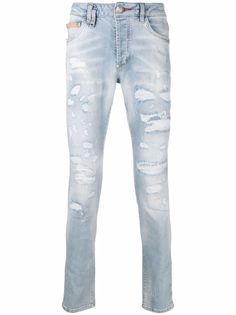 Philipp Plein джинсы скинни с прорезями
