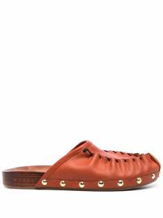 Marni декорированные мюли с контрастной строчкой