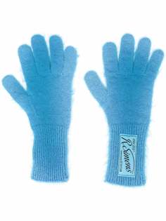 Raf Simons трикотажные перчатки с нашивкой-логотипом