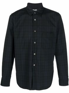 Black Comme Des Garçons клетчатая рубашка с длинными рукавами
