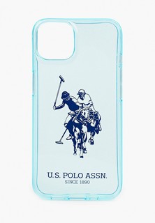 Чехол для iPhone U.S. Polo Assn. 13 TPU FLUO Logo Big horse Hard Light blue
