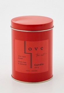 Свеча ароматическая Love tea art Scented candle black tea & almond / Черный чай и Миндаль 320 гр