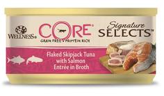Консервы Wellness CORE Signature Selects &quot;Кусочки тунца с лососем в бульоне&quot; для кошек, 79гр Cor.E