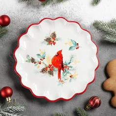 Блюдо сервировочное Доляна «Красный кардинал», 20х20х2,5см