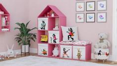 Стеллаж домик для игрушек Скандинавик Союзмультфильм pink 2 Smart