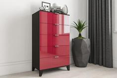 Комод Сканди 9 рубин глянец Smart