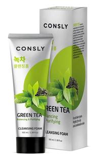 Балансирующая кремовая пенка Consly для умывания с экстрактом зеленого чая, 100мл