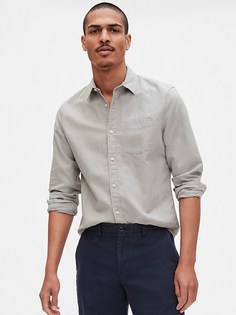 Рубашка льняная с длинными рукавами GAP