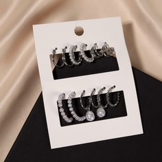 Серьги-кольца набор 6 пар Queen Fair