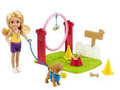 Кукла Mattel Barbie Челси Дрессировщик собак с питомцем GTN62