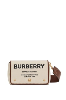 Сумка из парусины с коричневой кожаной отделкой Burberry