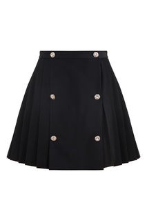 Черная плиссированная юбка из шерсти Alessandra Rich