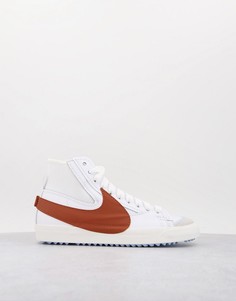 Белые и коричневые кроссовки Nike Blazer Mid 77 Jumbo-Белый