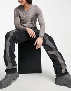 Черные прямые джинсы с аппликацией Jaded London-Черный
