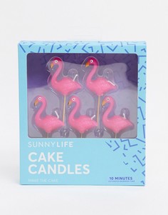 Набор из 5 свечей в форме фламинго Sunnylife-Розовый