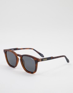 Круглые солнцезащитные очки унисекс в оправе с черепаховым дизайном и линзами с дымчатой тонировкой Quay Jackpot-Коричневый цвет