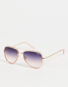 Фиолетовые солнцезащитные очки-авиаторы с эффектом омбре Quay-Розовый цвет